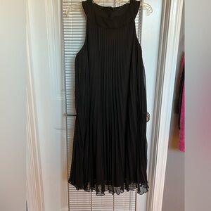 Black pleated tank dress